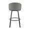 Armen Living Noran Swivel Bar Stool in Black Metal with Gray Faux Leather 840254335738 - alternate 4